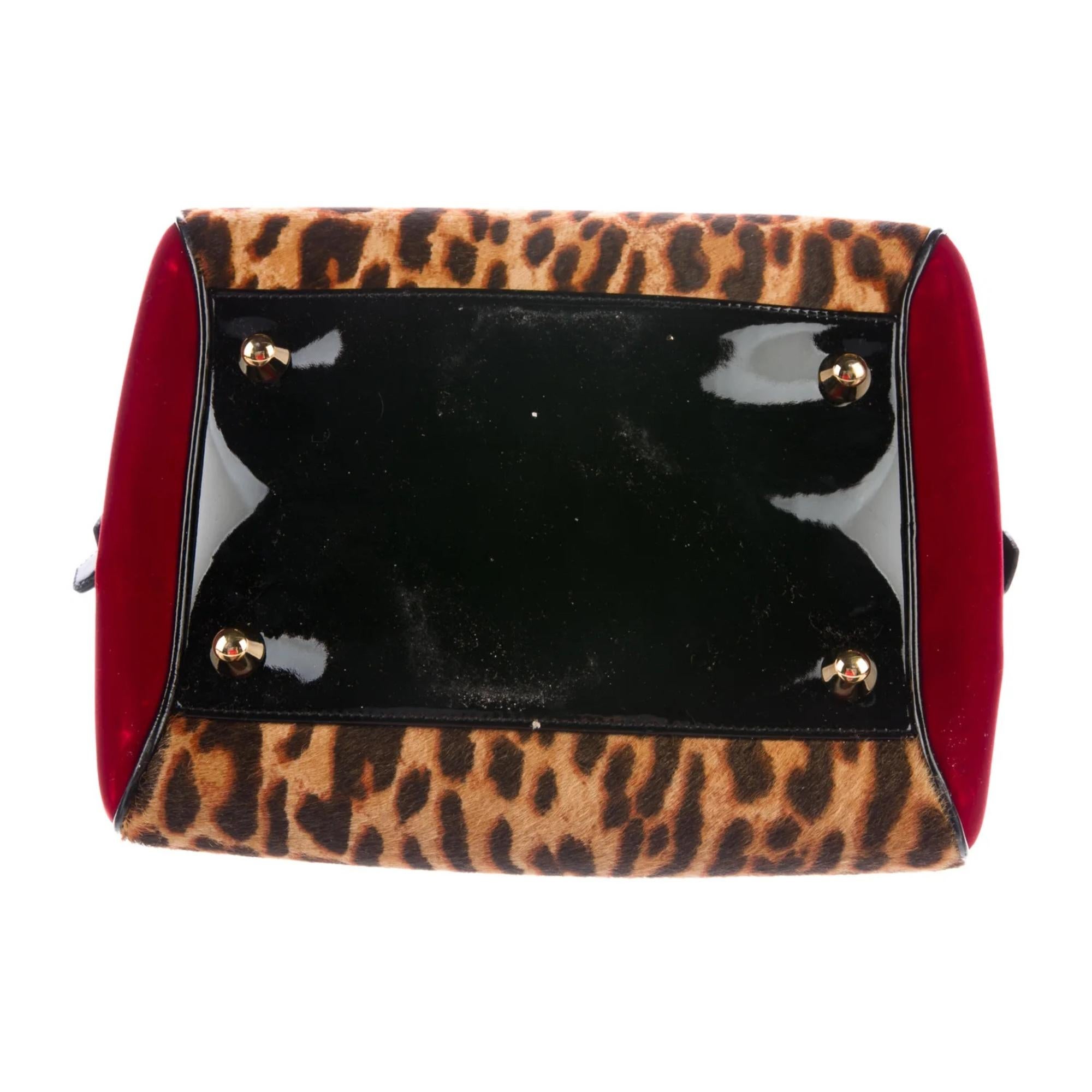 Dior Vintage Leopard Print Gambler Dice Bowler Bag Mini 1