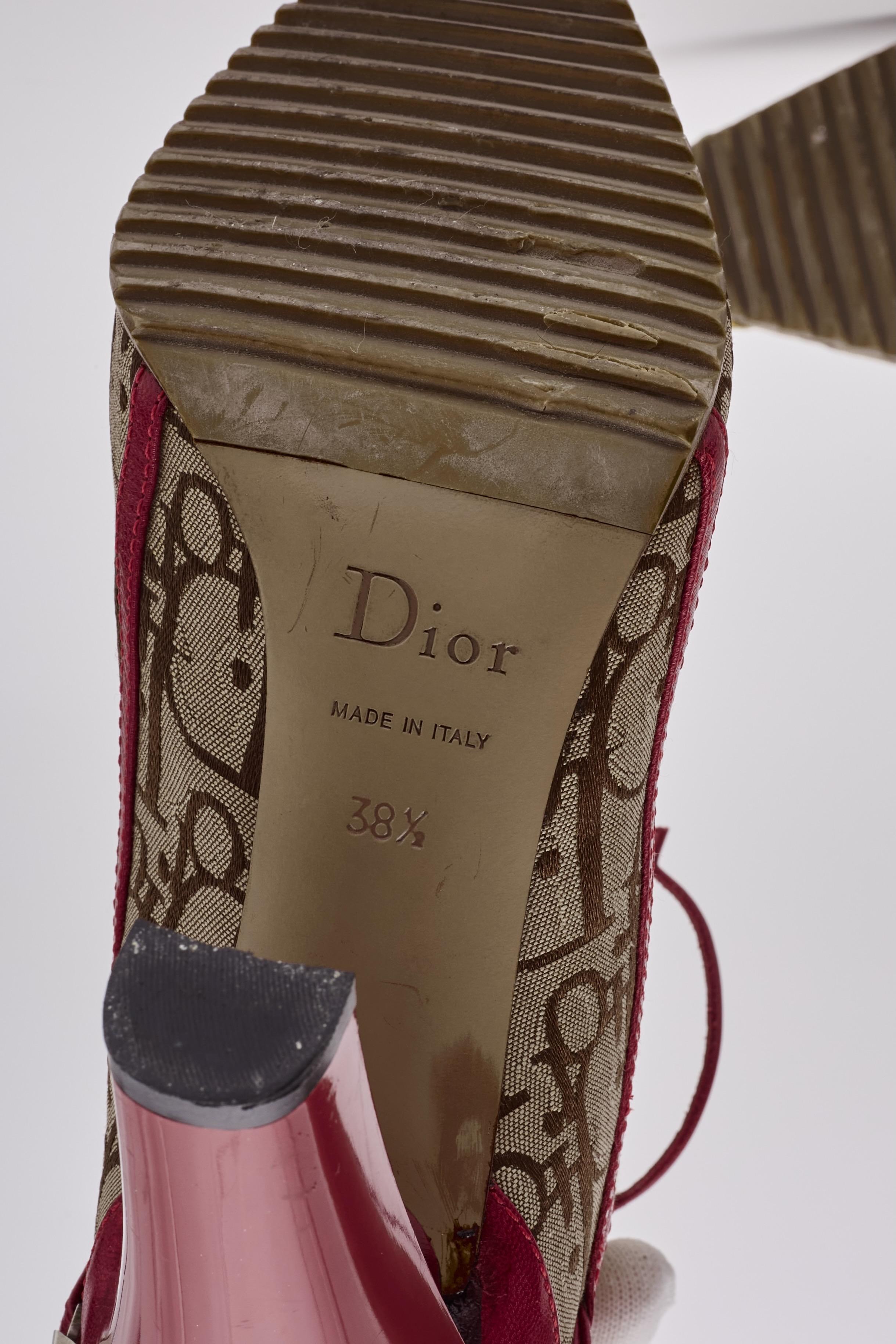 Dior Vintage Monogram Canvas Logo Rasta High Heel Boots (38.5 EU) 4