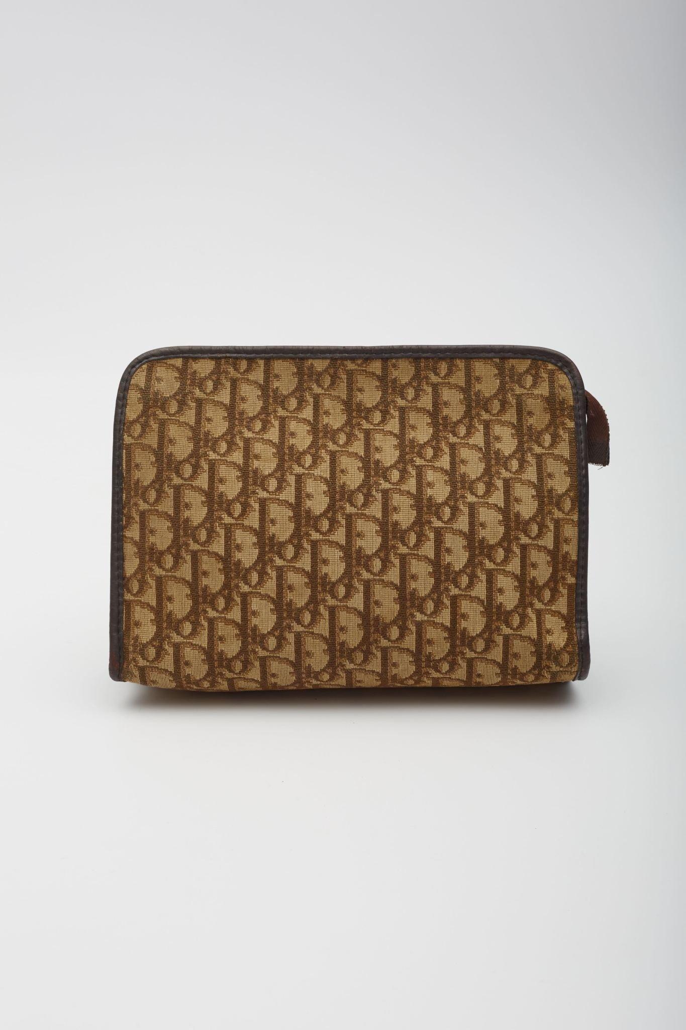 Dior Vintage Monogram Trotter Vanity Pouch Bag In Good Condition In Montreal, Quebec