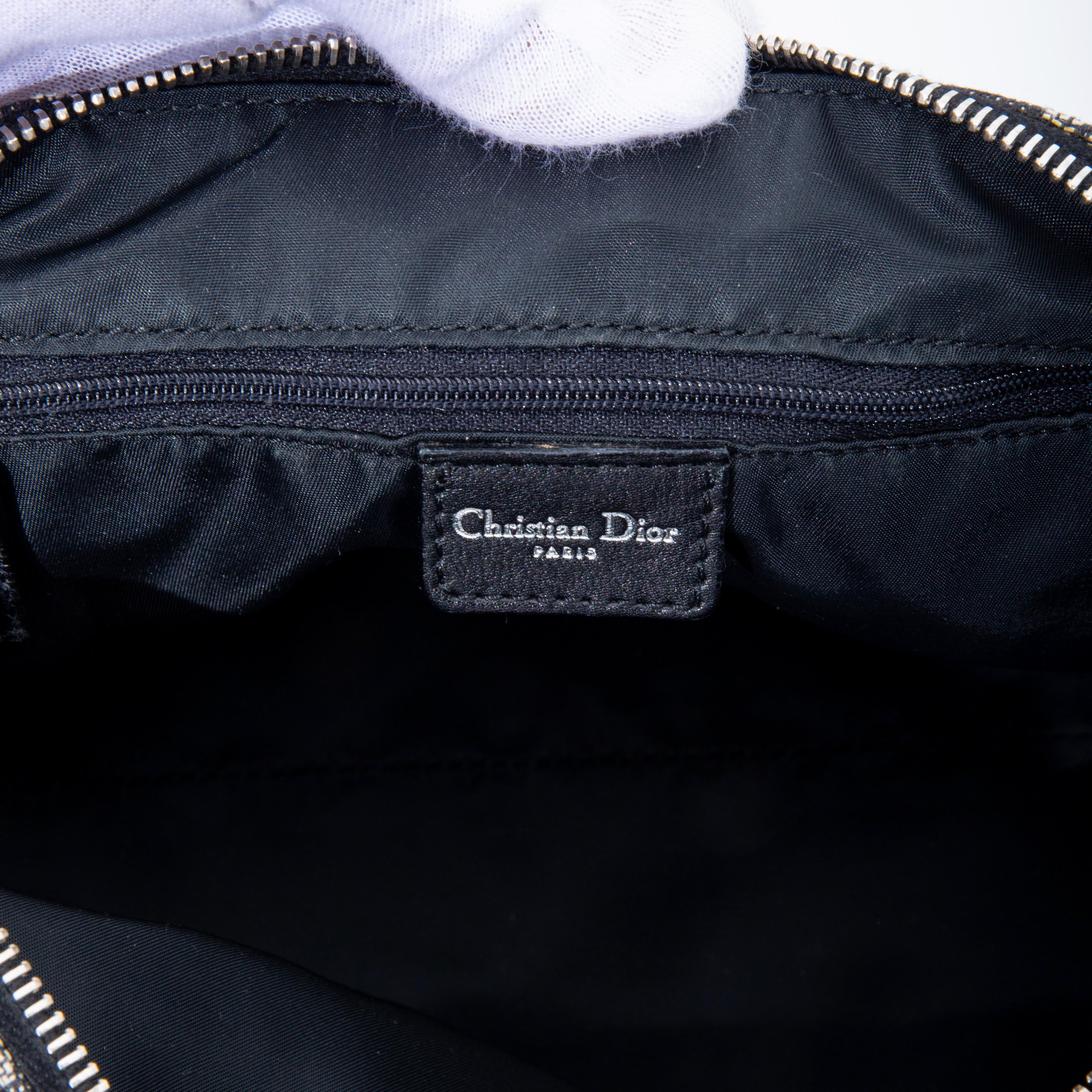 Dior Vintage Marine schräge Trotter Logo Charms Boston Umhängetasche (2004) 1