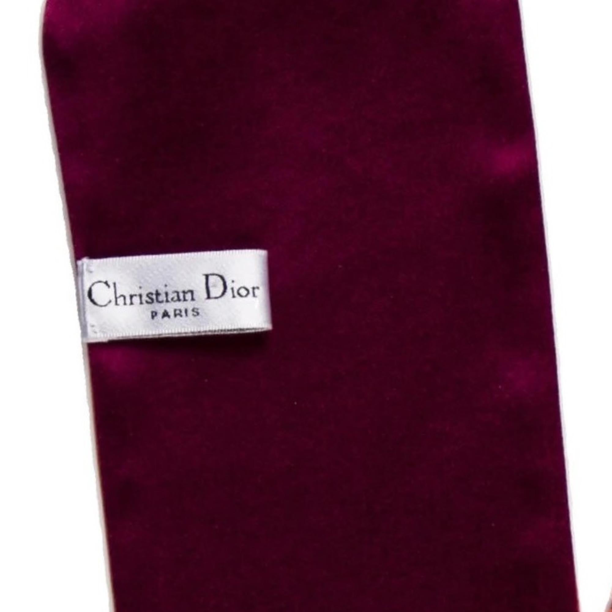 Women's Dior Vintage Pearl Embellished Purple Orange Silk Scarf For Sale