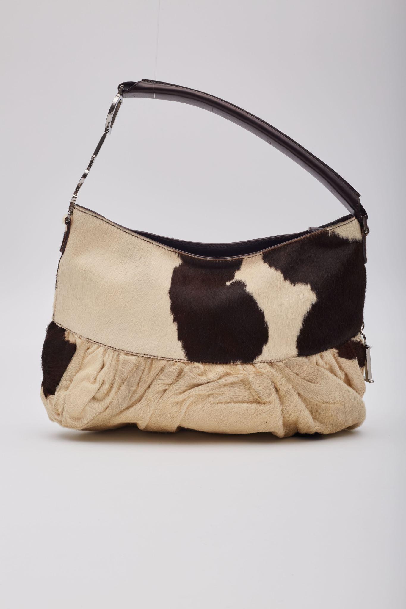 Dior Vintage Pony Hair & Leather Ballet Corset Shoulder Bag en vente 3