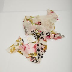 Dior Vintage Sequin Embellished Floral Paillette Scarf