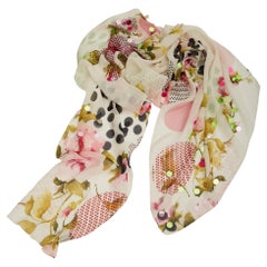 Dior Vintage Sequin Embellished Floral Paillette Scarf