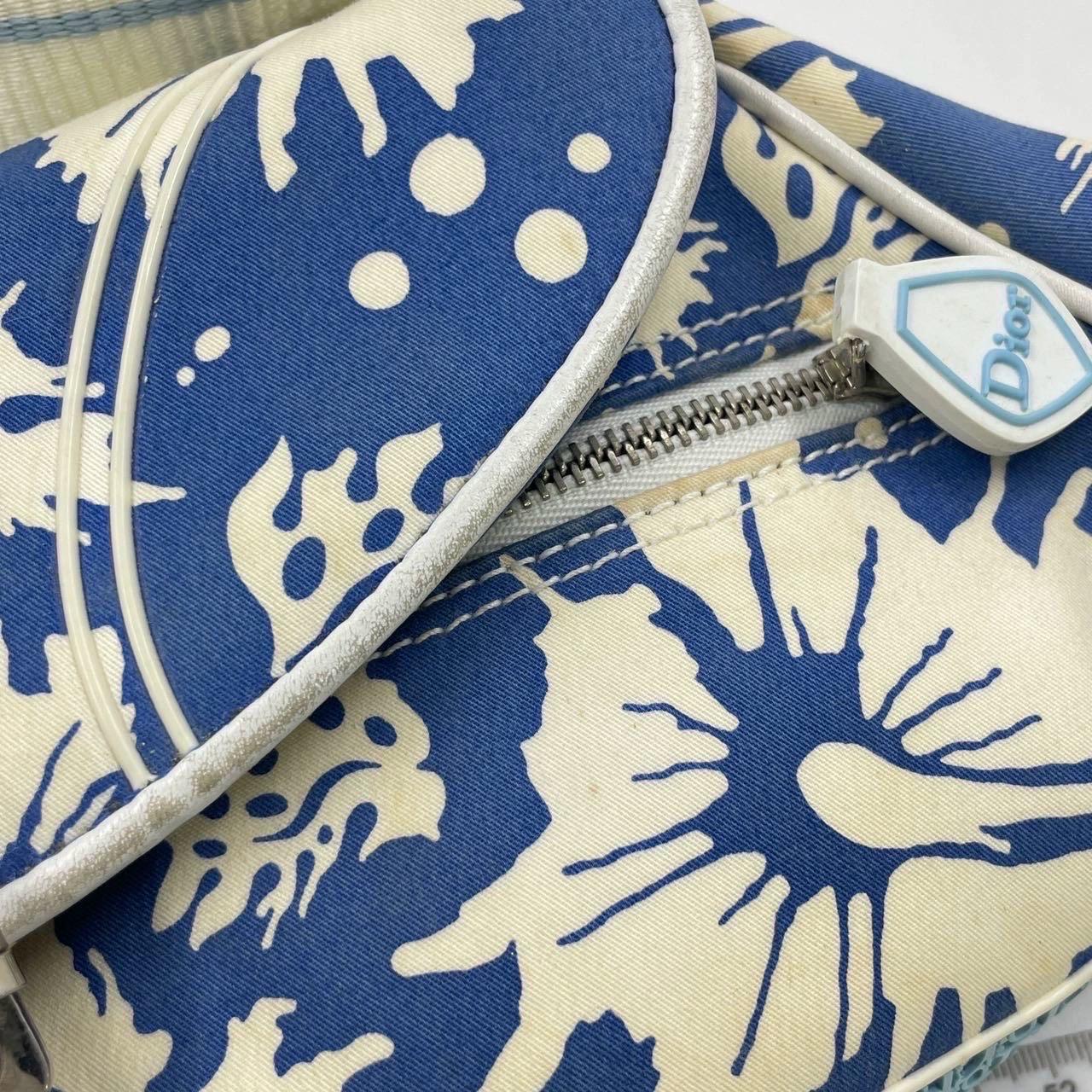 Dior Vintage Surf Chick Shoulder Bag Blue and White Chinese Porcelain Print For Sale 10