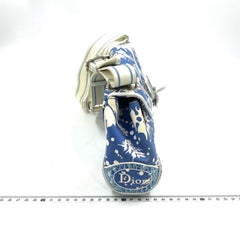Dior Vintage Surf Chick Shoulder Bag Blue and White Chinese Porcelain Print