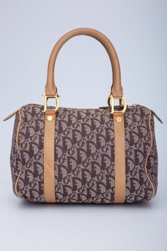 Dior Vintage Trotter Monogram Beige Boston Bowling Bag 25 (2002)