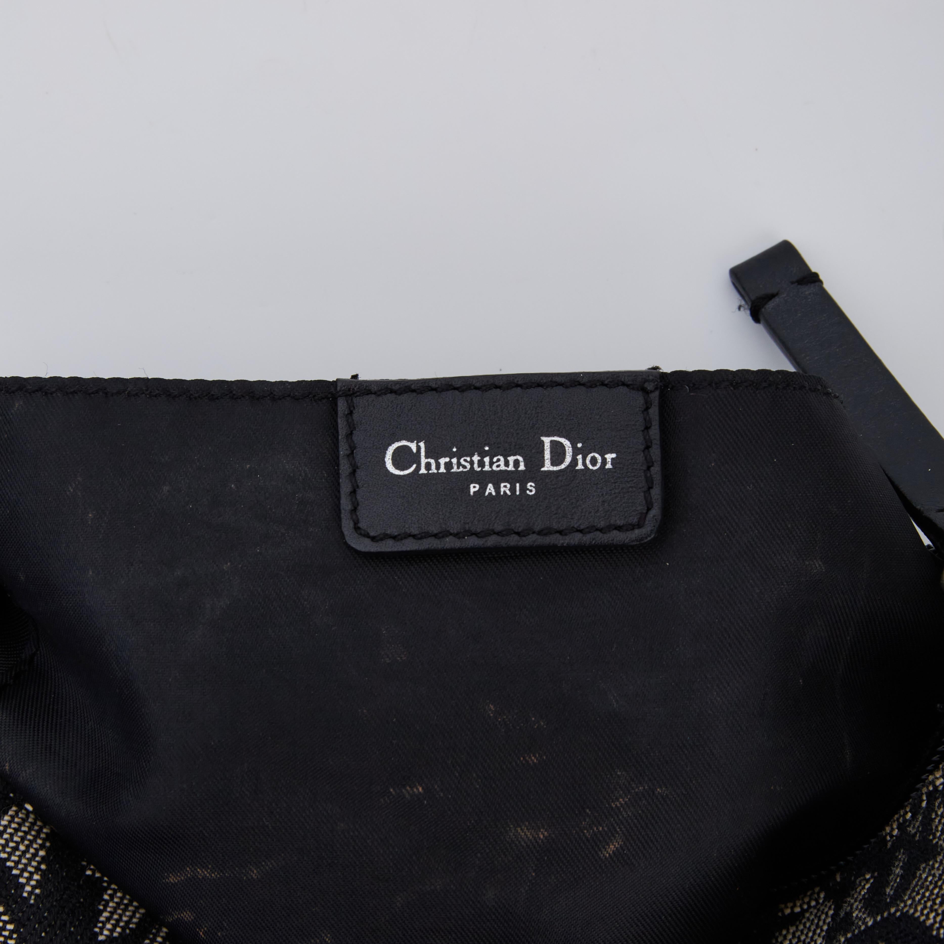Black Dior Vintage Trotter Monogram Shoulder Bag (2002)