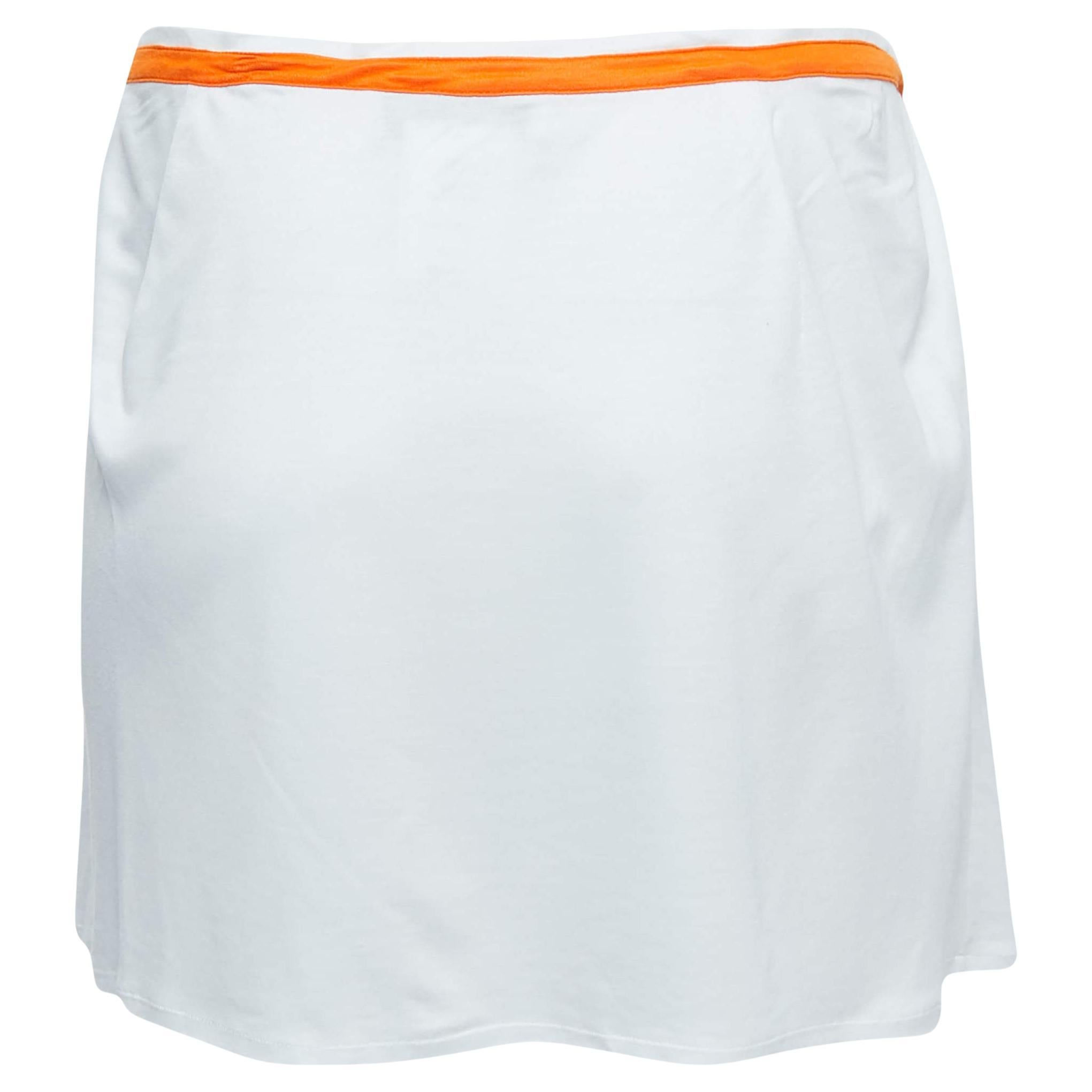 Dior Vintage White Knit Contrast Detail Wrap Mini Skirt S