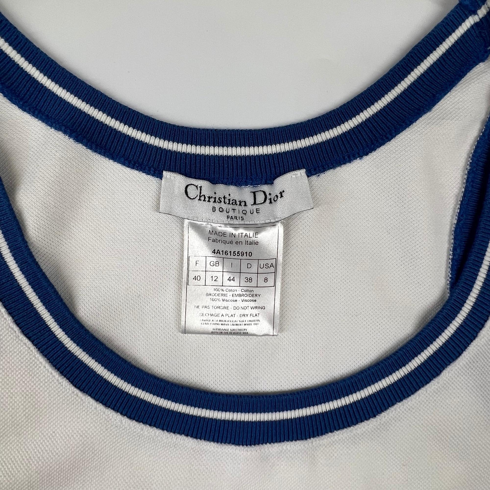 Dior Vintage White Tennis Golf Tank Top (Us8) For Sale 1