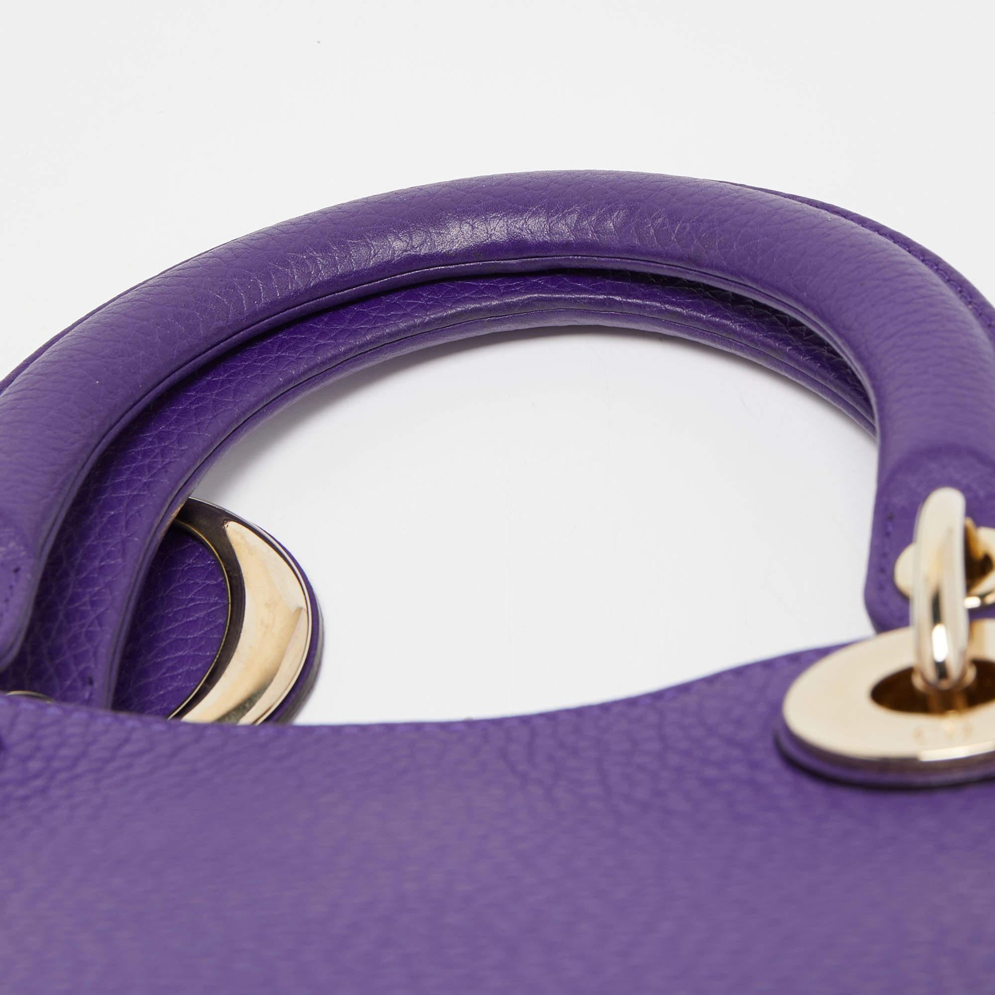 Dior Violet Leather Large Diorissimo Shopper Tote 2