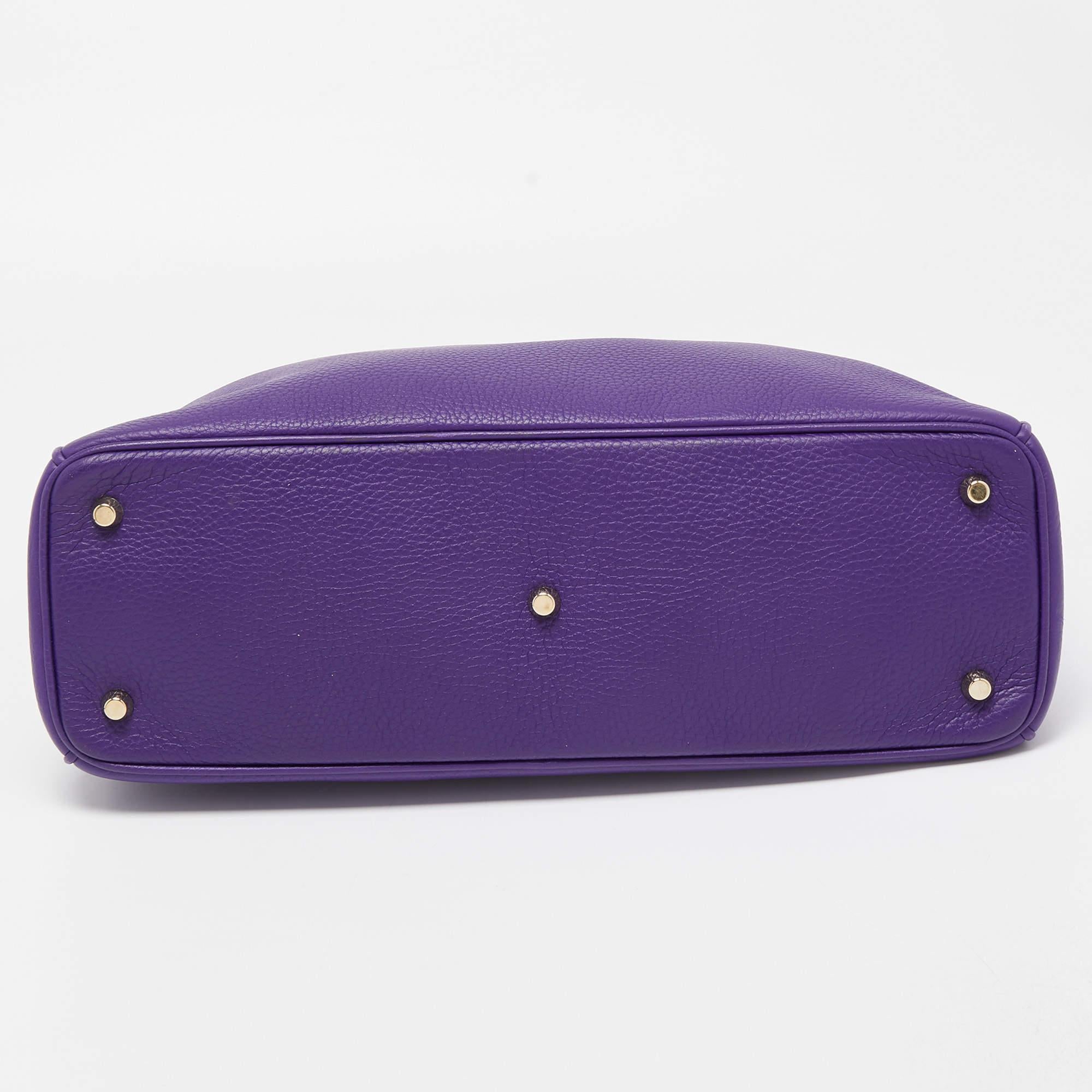 Dior Violet Leather Large Diorissimo Shopper Tote 3