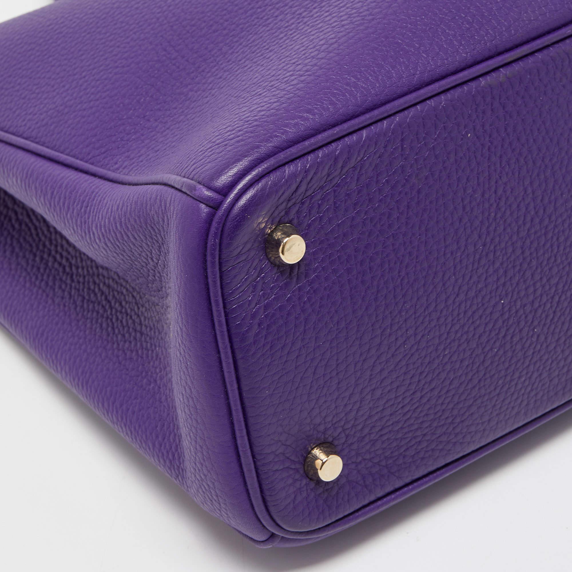 Dior Violet Leather Large Diorissimo Shopper Tote 4