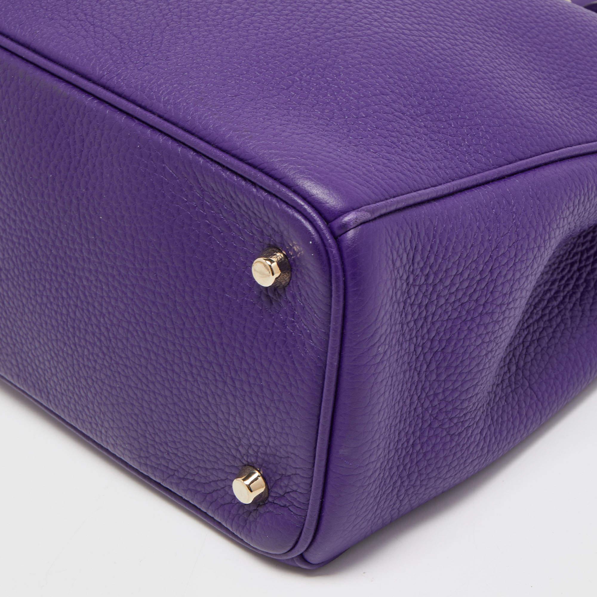 Dior Violet Leather Large Diorissimo Shopper Tote 5