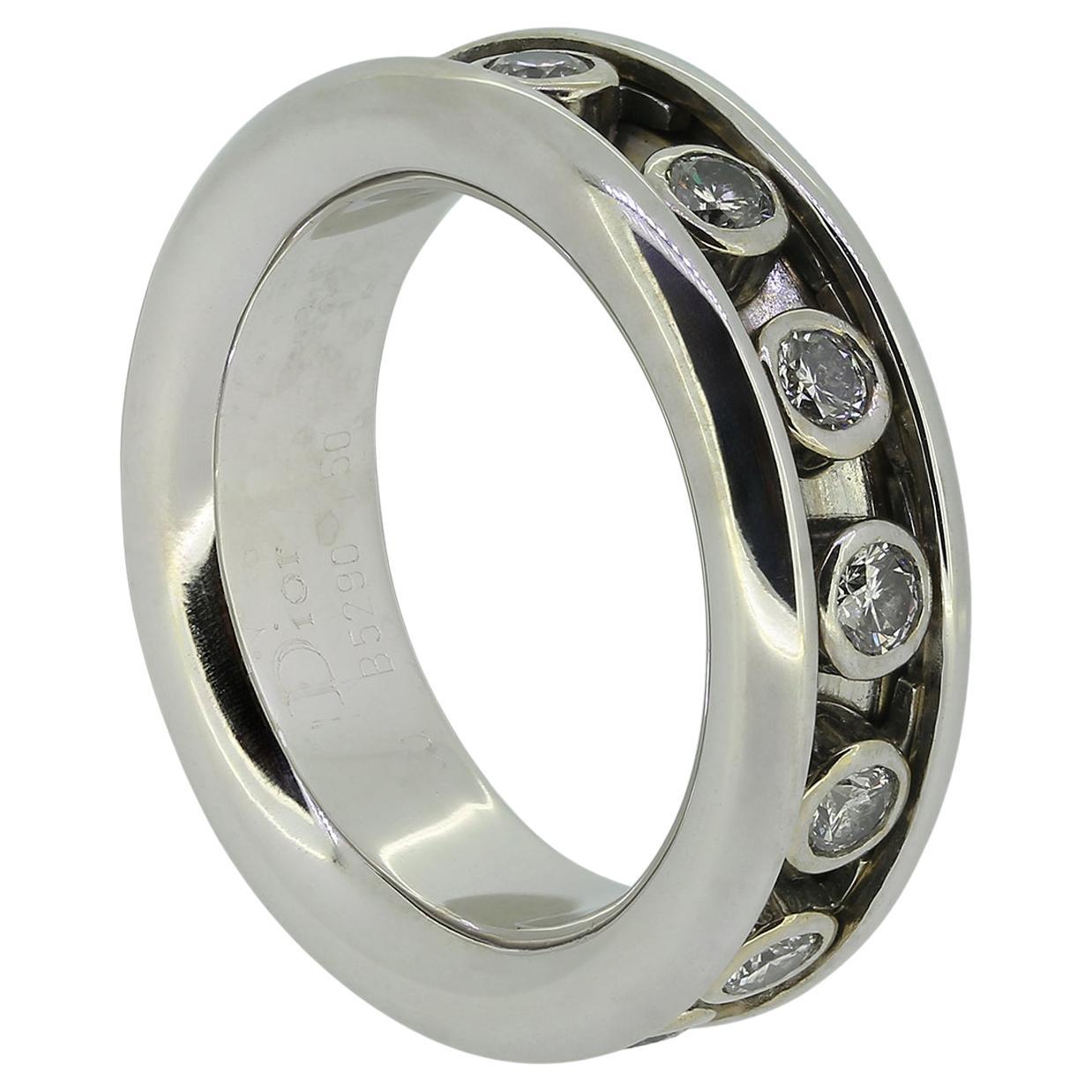 Dior Volage Floating Diamond Band Ring Size K (50) For Sale
