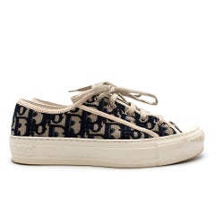 Dior 'Walk n Dior' Monogramm bestickte Navy Turnschuhe - Größe EU 36