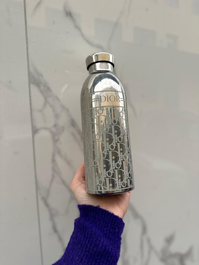Dior Water Bottle Oblique Silver For Sale at 1stDibs