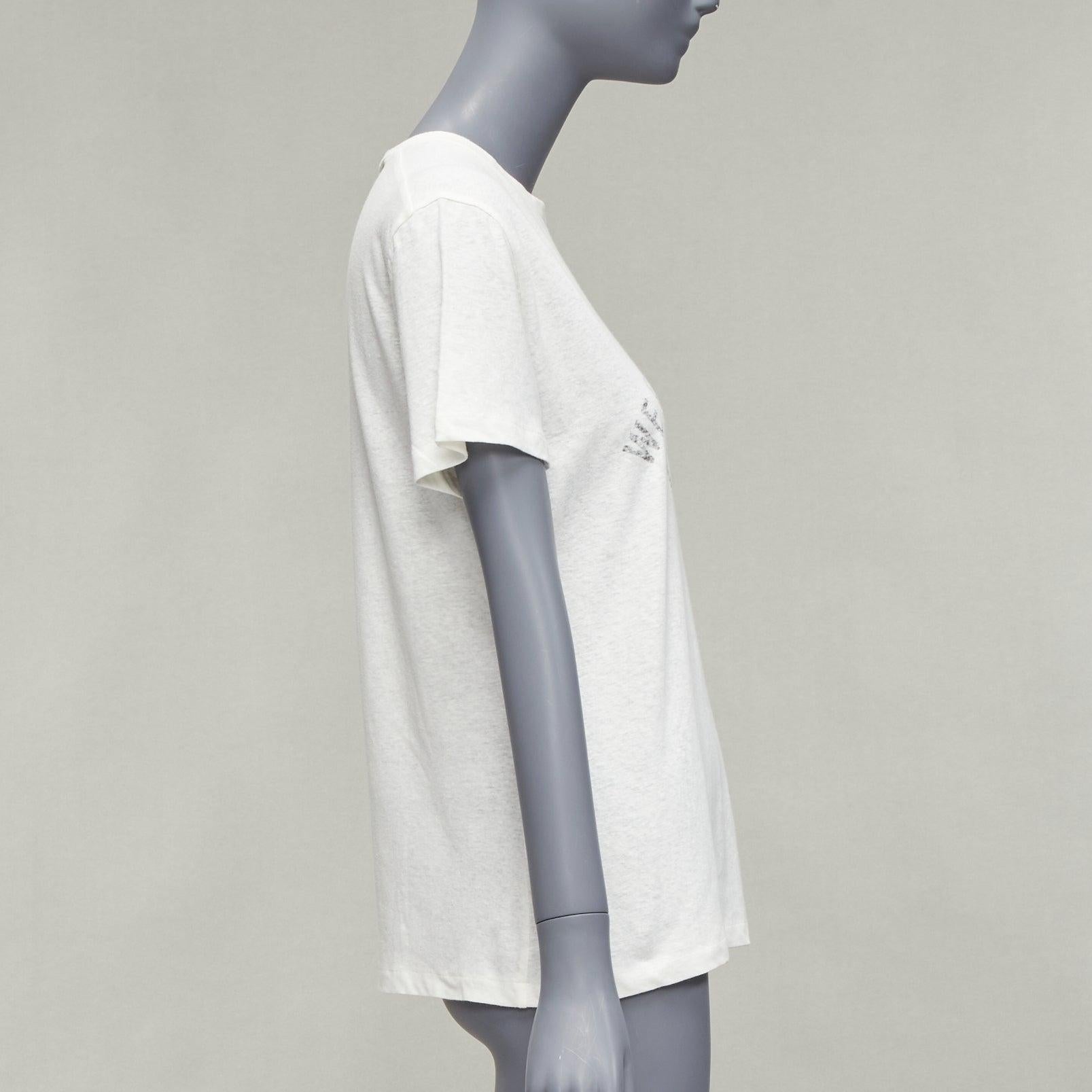 DIOR WE Rise By Lifting Others reversed print cotton linen white tshirt XS In Excellent Condition In Hong Kong, NT