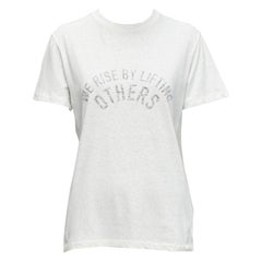 DIOR WE Rise By Lifting Others reversed print cotton linen white tshirt XS