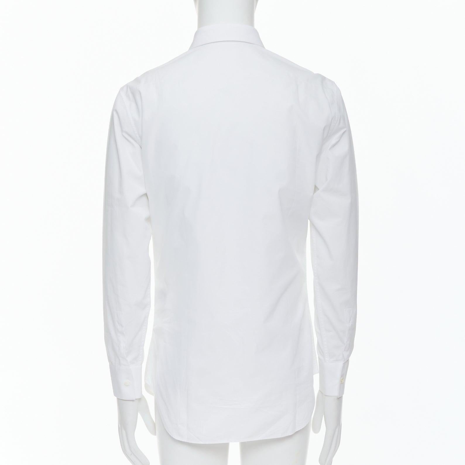 Men's DIOR white 100% cotton shoulder darts plain dress shirt EU39 M For Sale