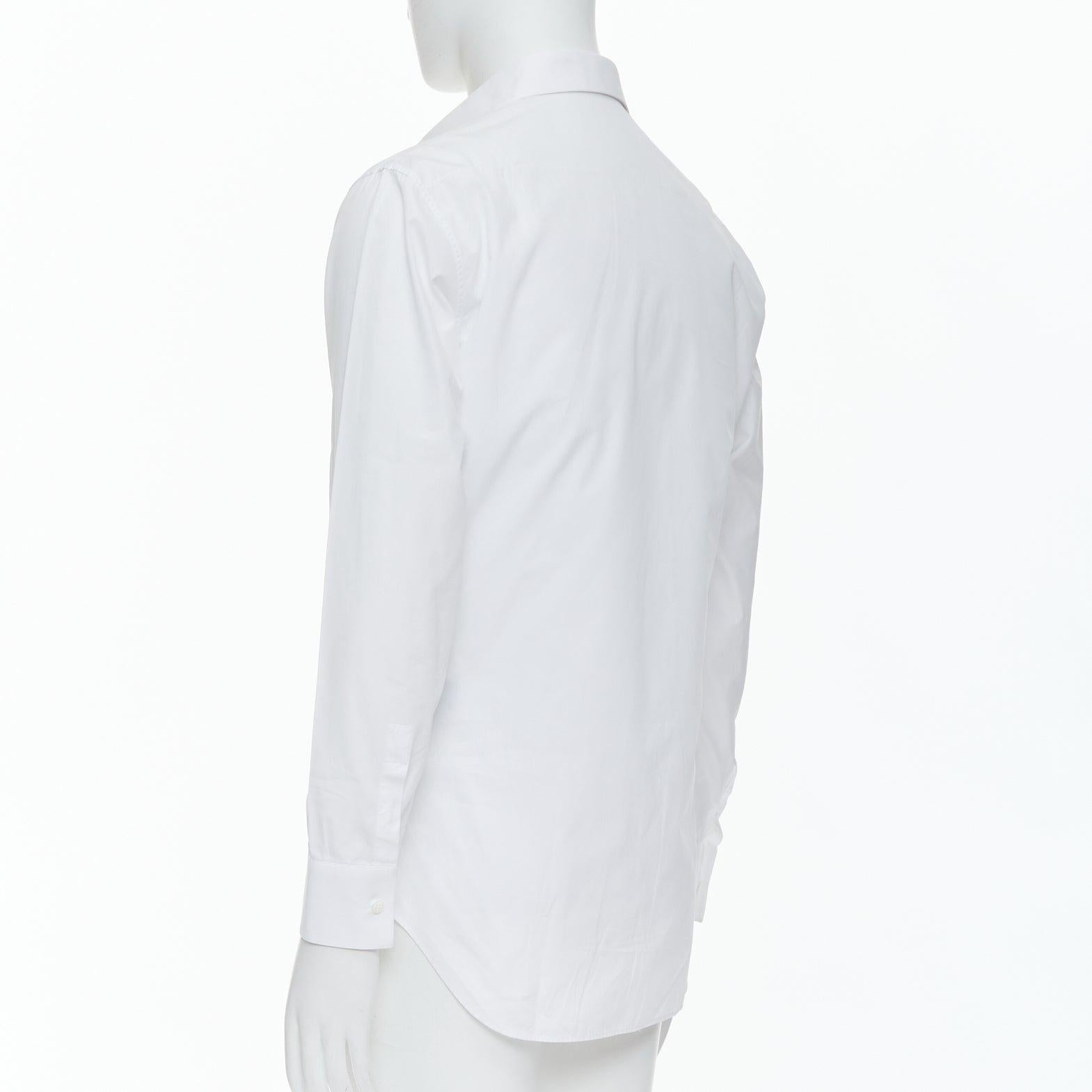 DIOR white 100% cotton shoulder darts plain dress shirt EU39 M For Sale 1