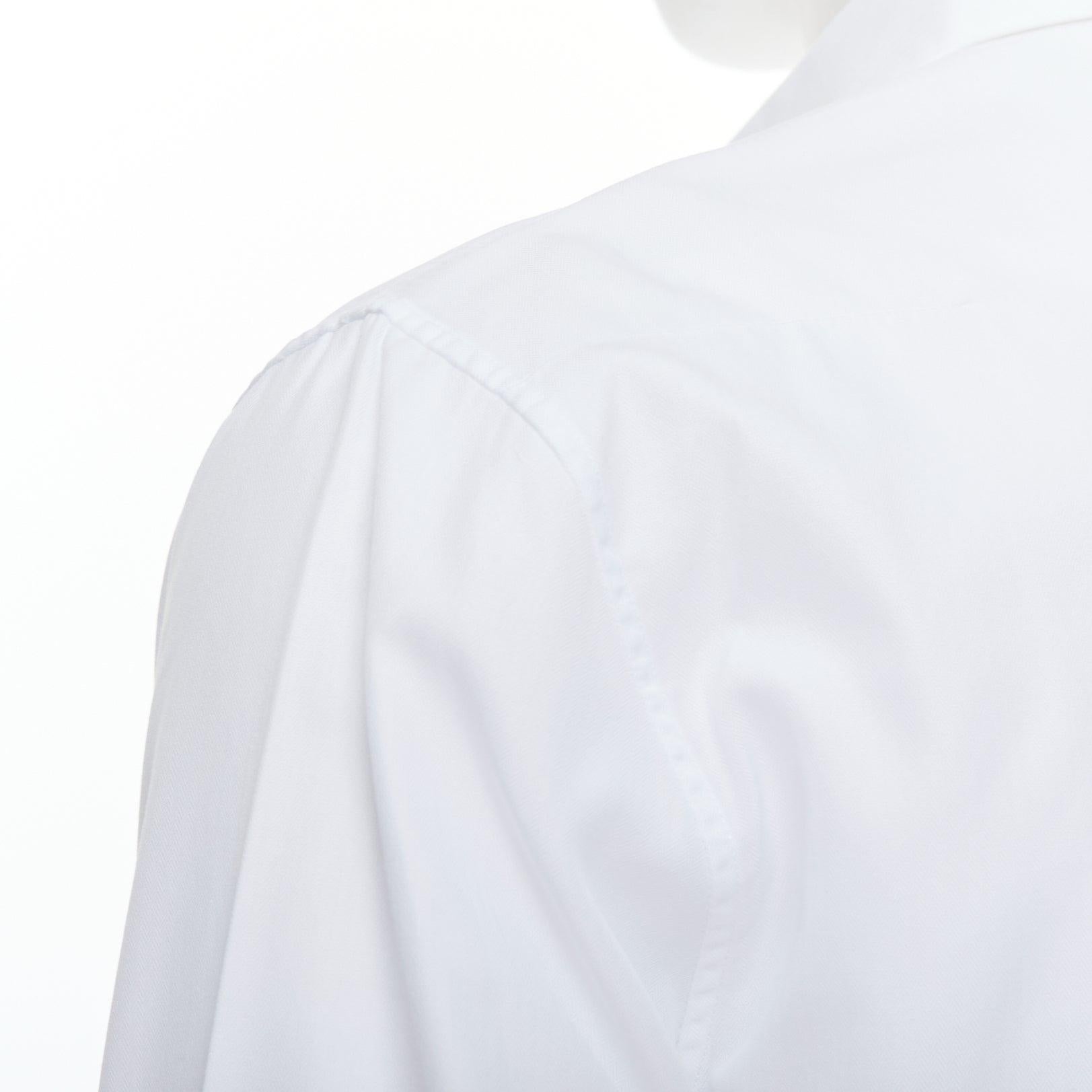 DIOR white 100% cotton shoulder darts plain dress shirt EU39 M For Sale 2