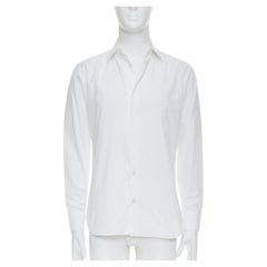 DIOR white 100% cotton shoulder darts plain dress shirt EU39 M