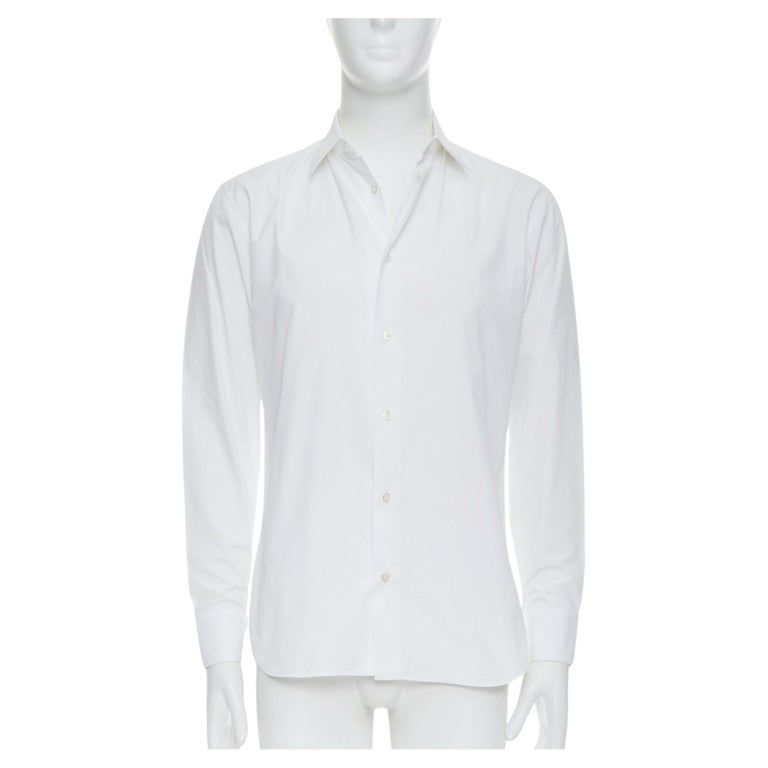 DIOR white 100% cotton shoulder darts plain dress shirt EU39 M For Sale at 1stDibs DIOR white 100% cotton shoulder darts plain dress shirt EU39 M For Sale at 1stDibs