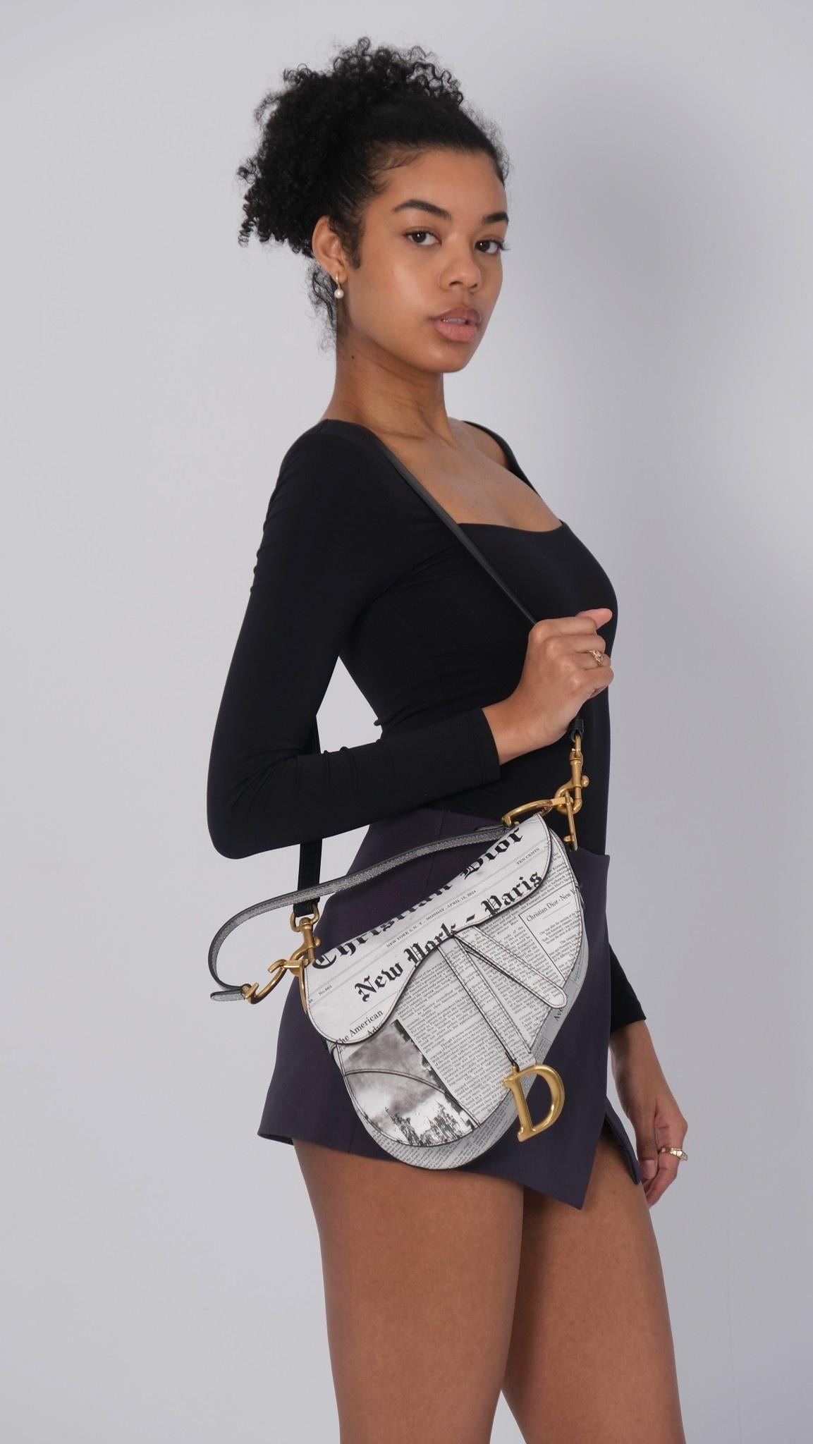 dior newspaper saddle bag