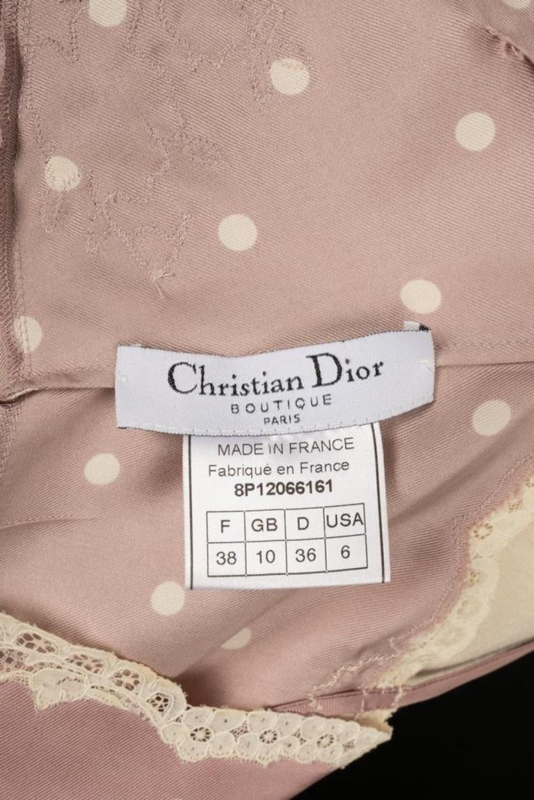 Abito corto in seta bianca e rosa di Dior in vendita 5