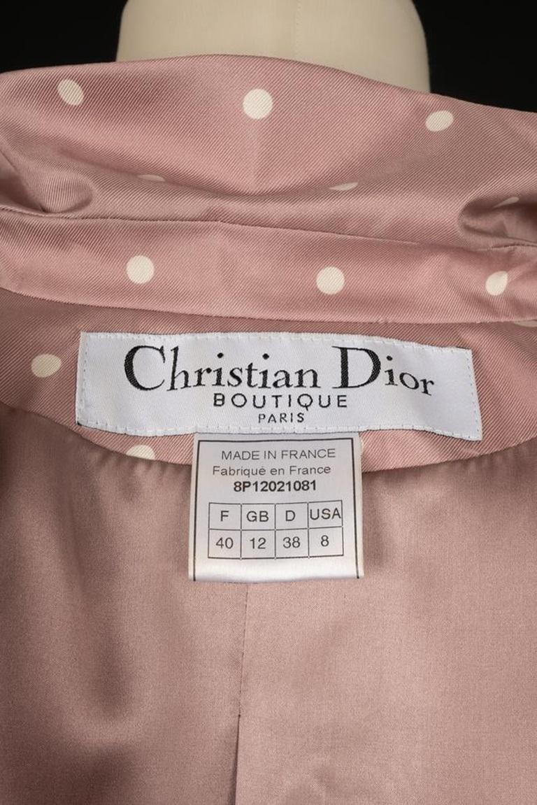 Abito corto in seta bianca e rosa di Dior in vendita 6