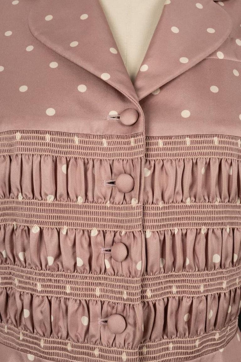 Abito corto in seta bianca e rosa di Dior in vendita 7