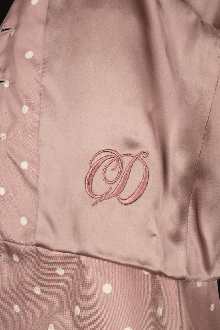 Abito corto in seta bianca e rosa di Dior in vendita 8