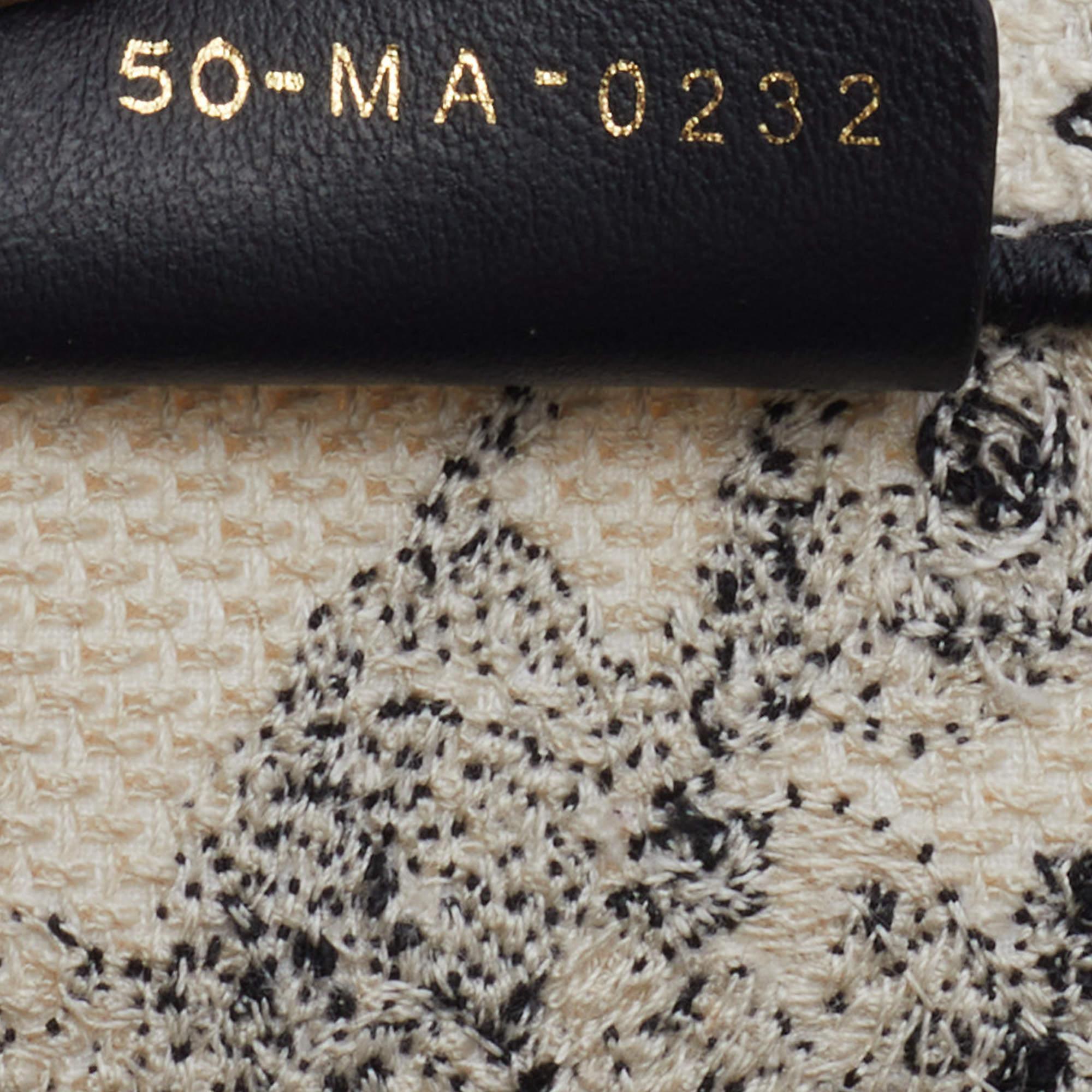 Dior White/Black Canvas Zodiac Embroidery Hercules Small Book Tote 5