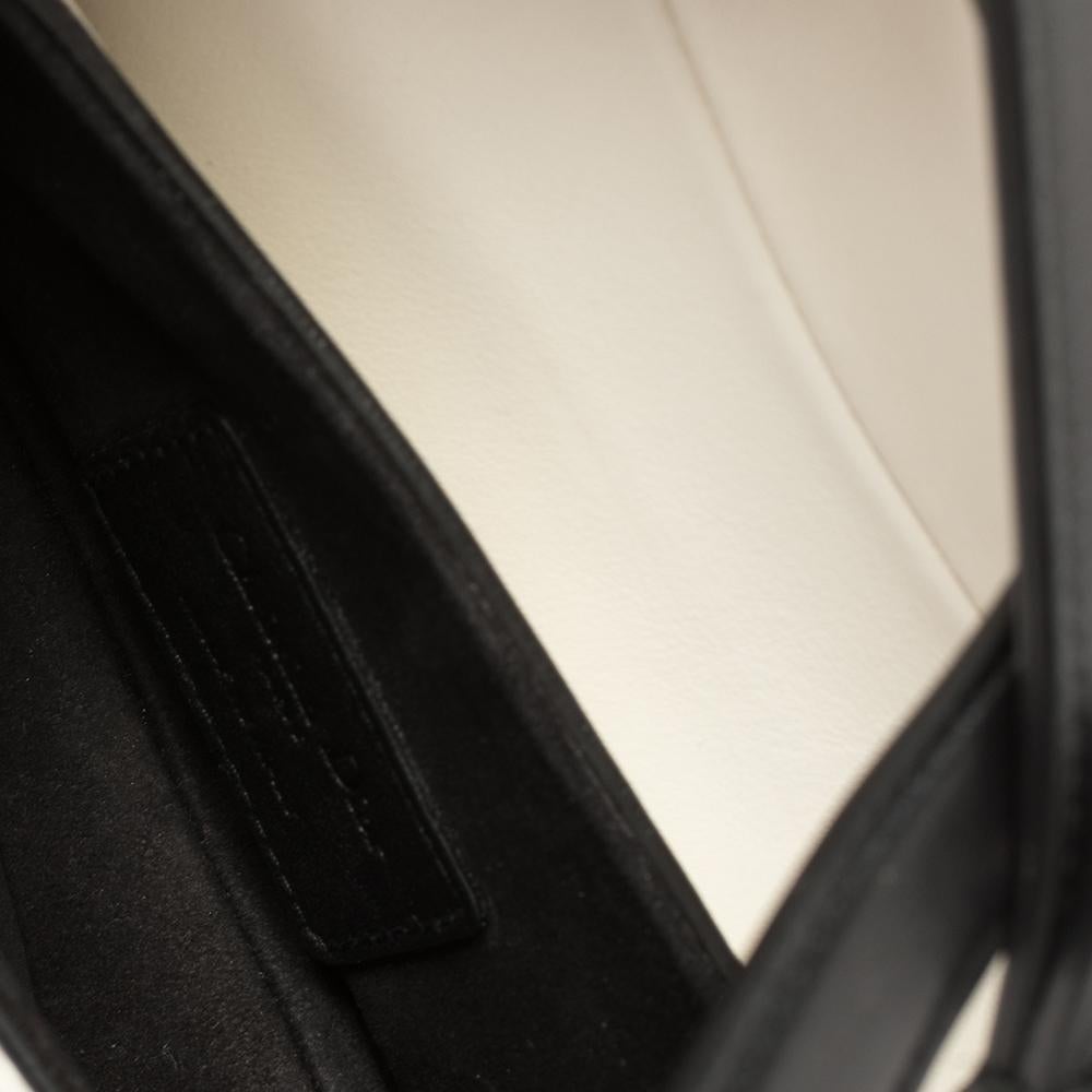 Dior White/Black Leather Embellished Mini Saddle Bag 4