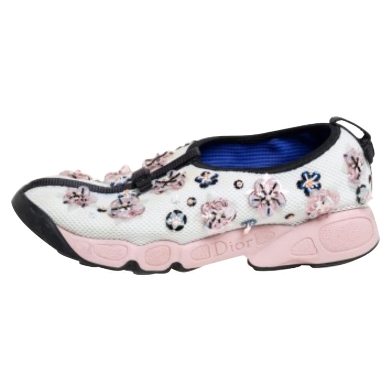 Dior White/Black Mesh Fusion Sneakers Size 36.5