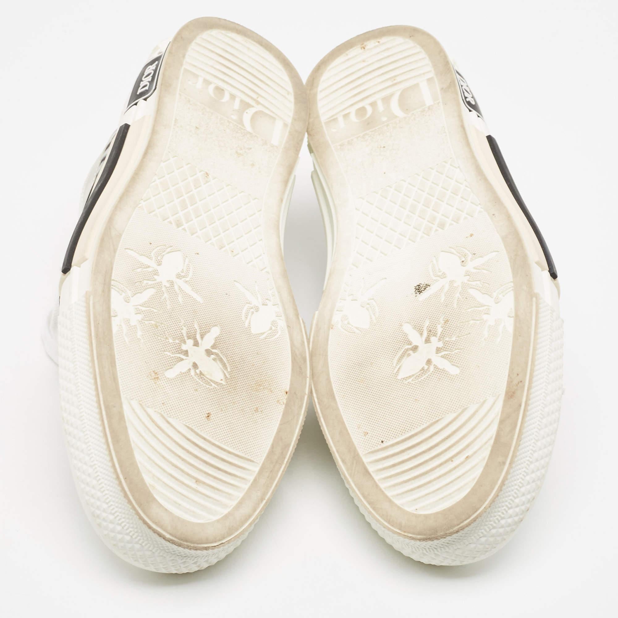 Dior White/Black Oblique Mesh and Rubber B23 Sneakers Size 41.5 3