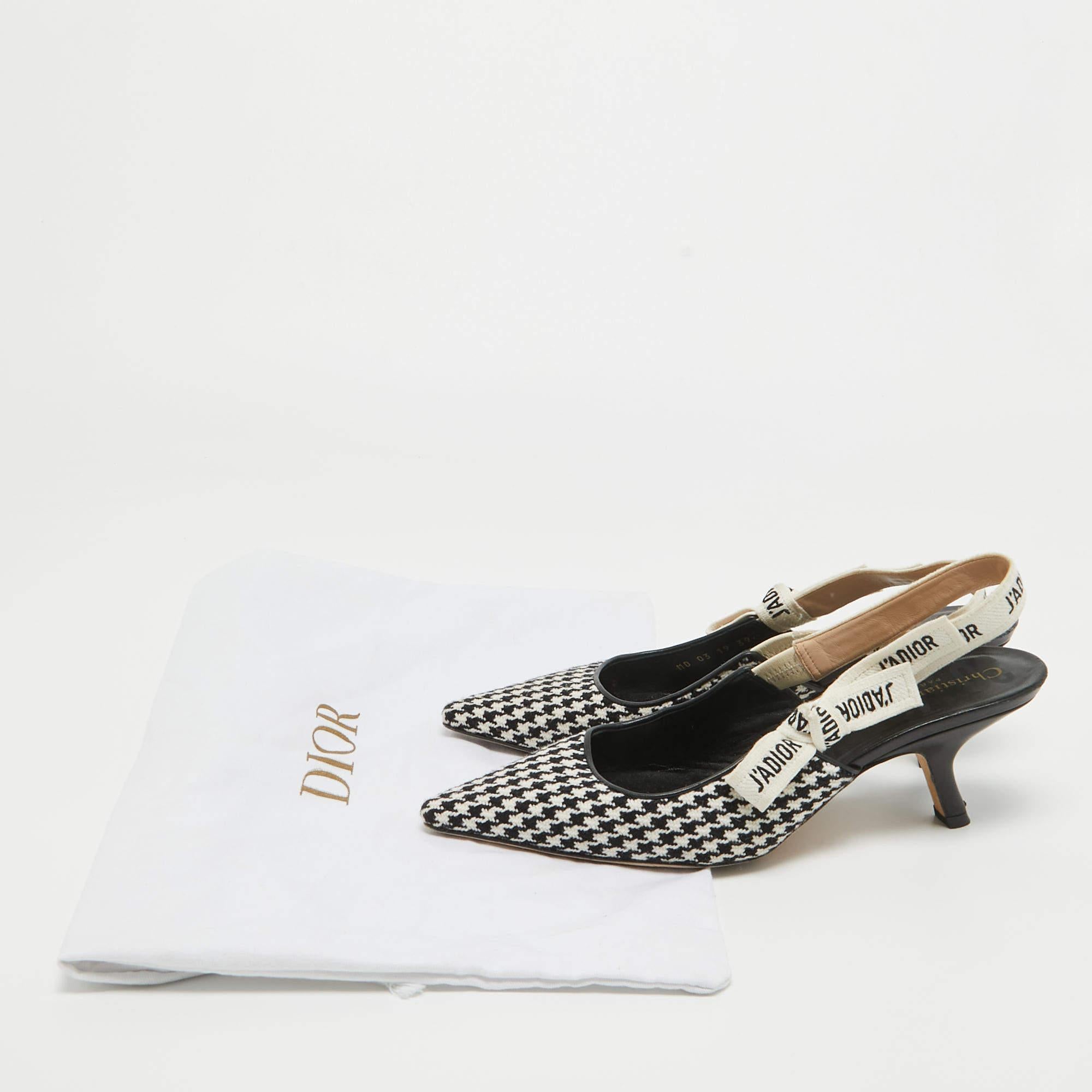 Dior White/Black Technical Fabric and Leather J'Adior Pumps Size 39.5 1