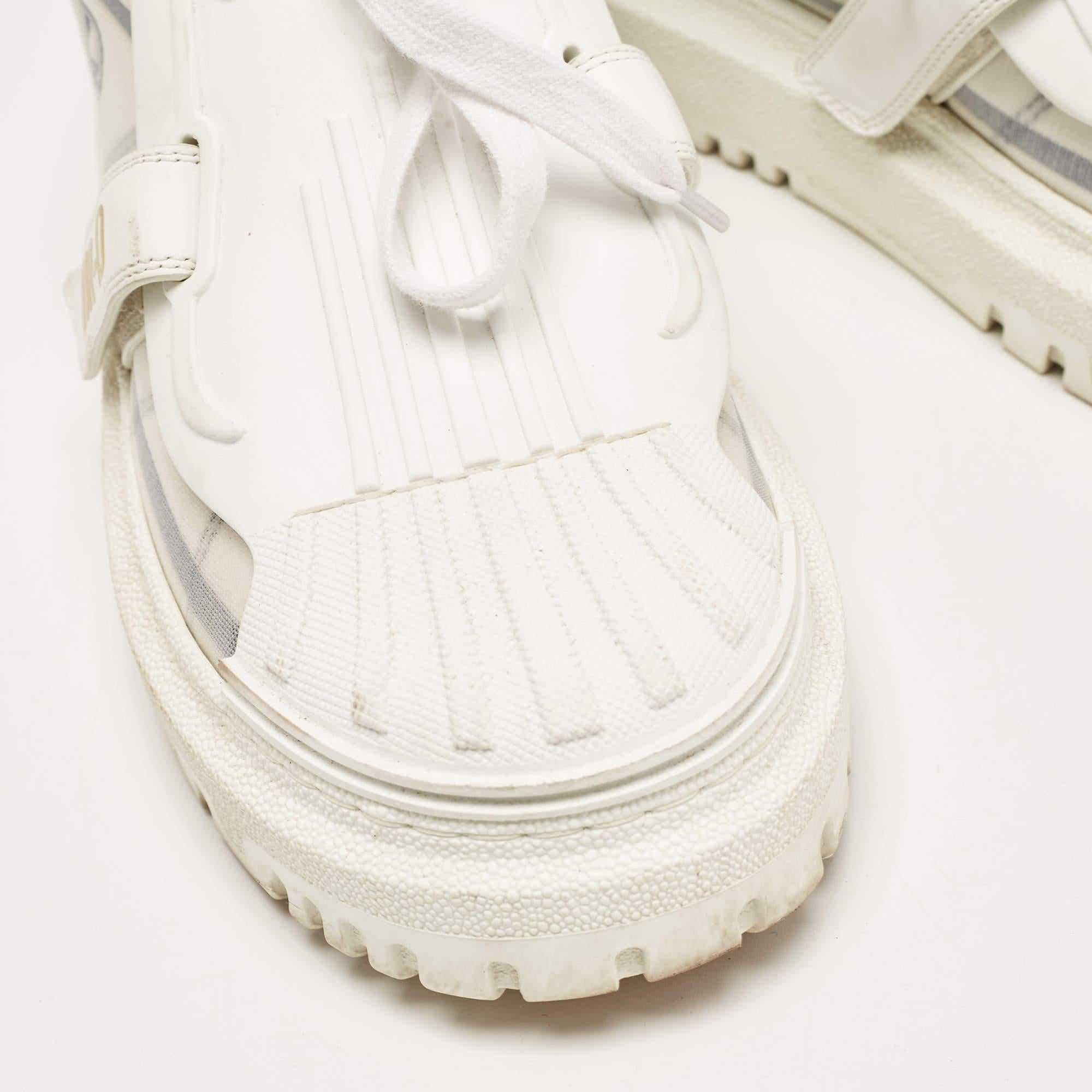 Women's Dior White/Blue Nylon and Rubber Dior ID Sneakers Size 36