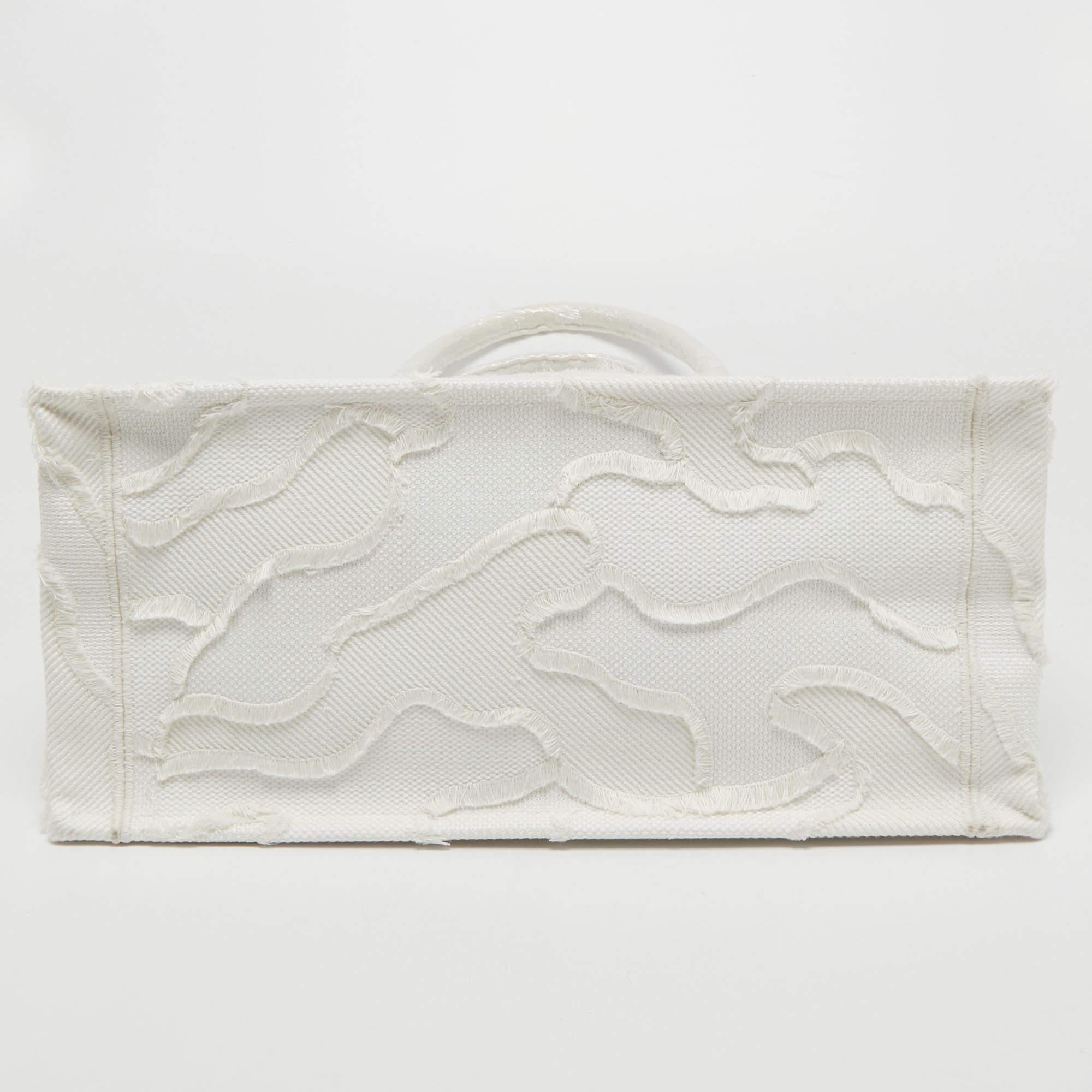 Dior White Camouflage Canvas Medium Book Tote 2