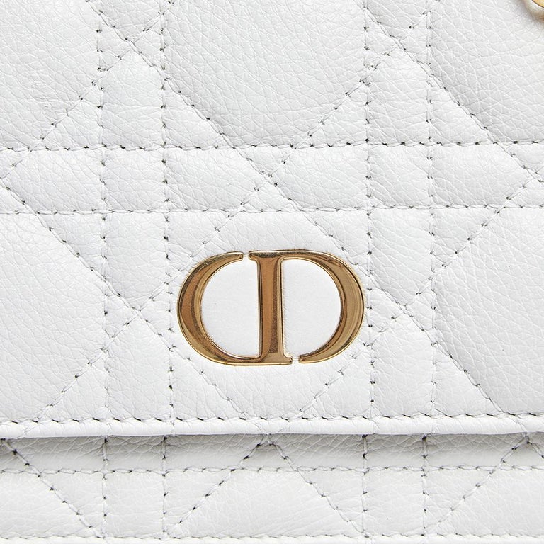 Dior White Cannage Leather Caro Belt Pouch with Chain at 1stDibs dior