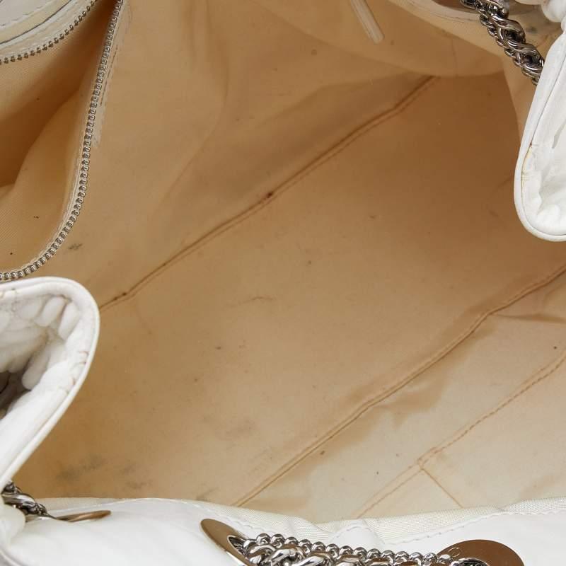 Women's Dior White Cannage Leather Chri Chri Tote