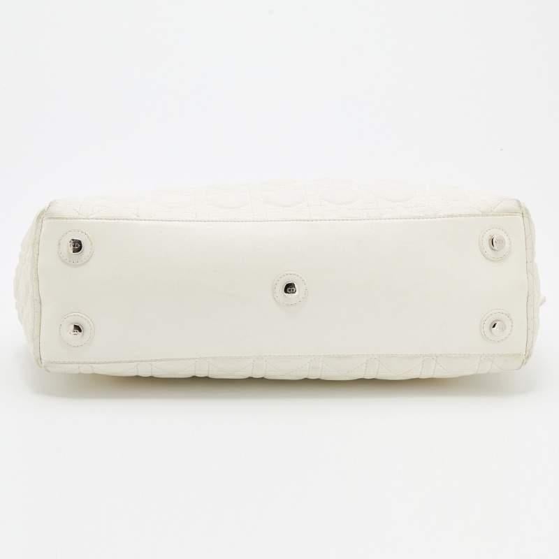 Dior White Cannage Leather Chri Chri Tote 1