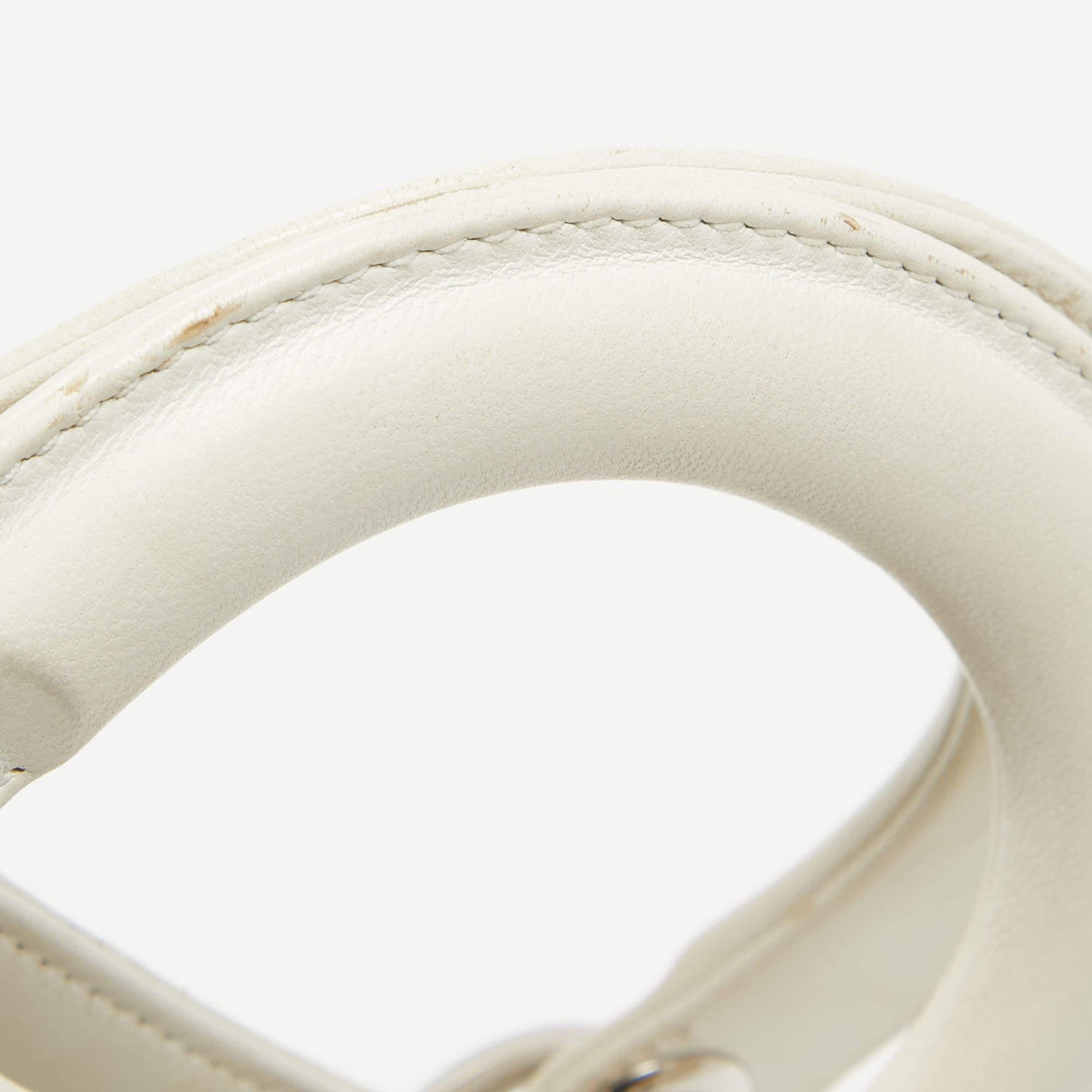 Dior White Cannage Leather Mini Lady Dior Tote 4