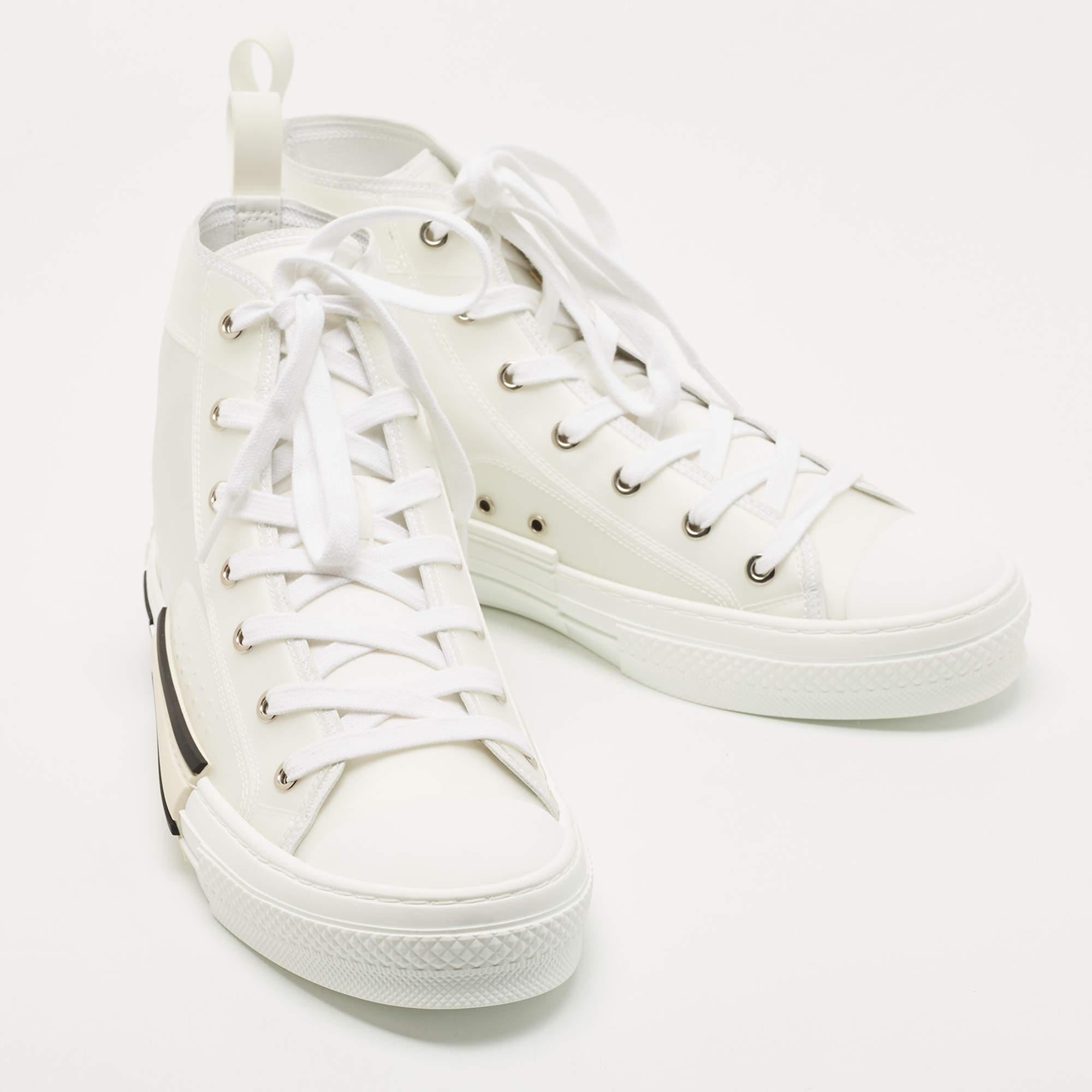 Dior White Canvas and PVC B23 High Top Sneakers Size 42 1