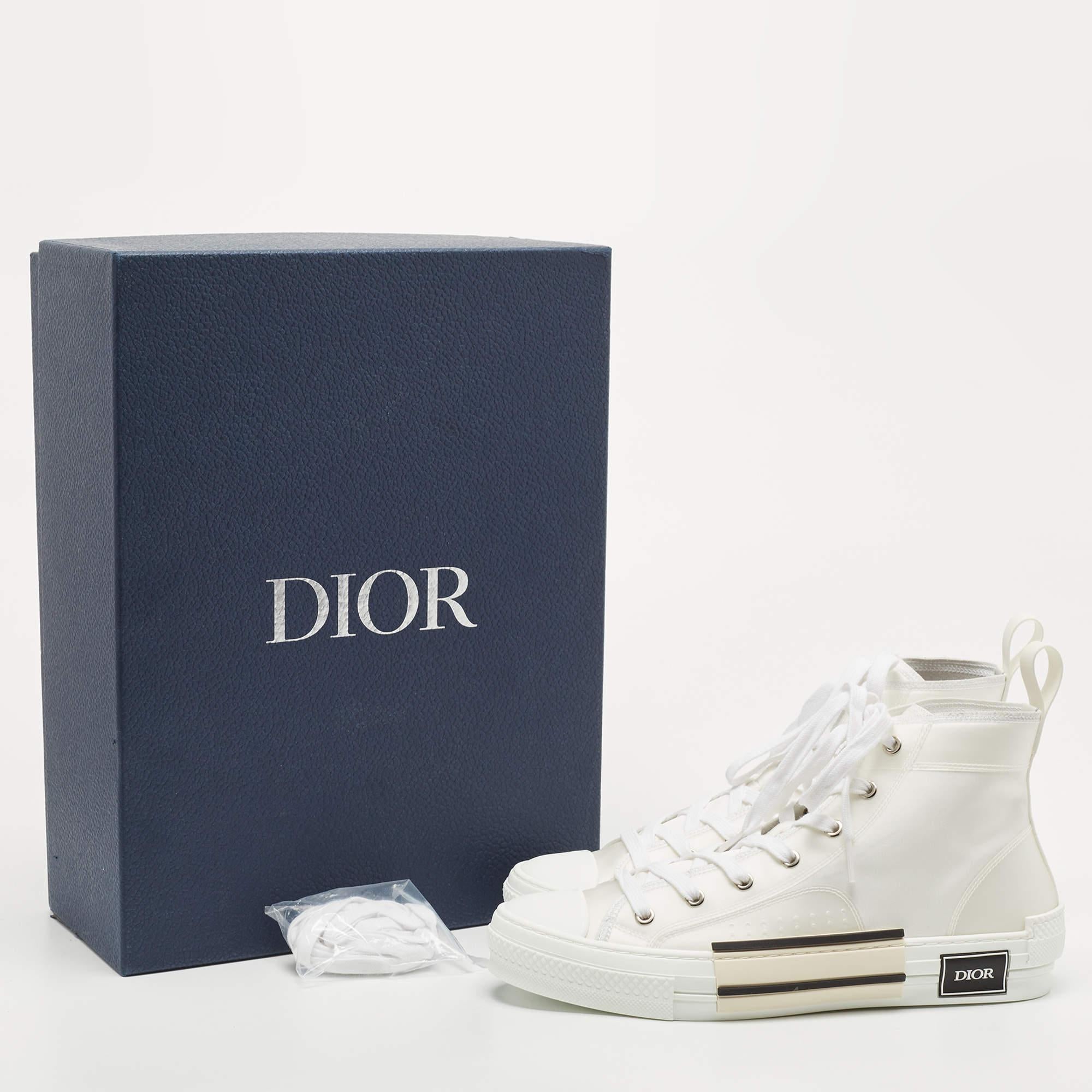 Dior White Canvas and PVC B23 High Top Sneakers Size 42 4