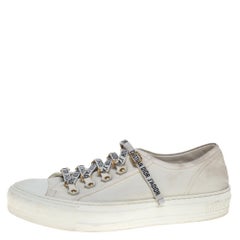 Dior White Canvas Walk'n'Dior Low Top Sneakers Size 38