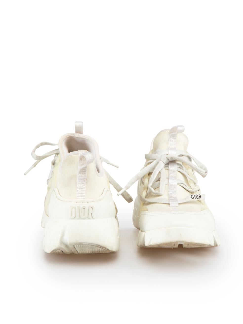 Dior White Chunky Sole D Connect Trainers In Good Condition For Sale In London, GB
