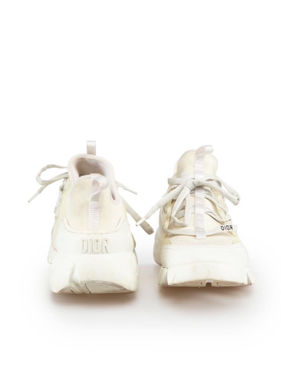 Dior White Chunky Sole D Connect Trainers Size IT 37 In Good Condition In London, GB