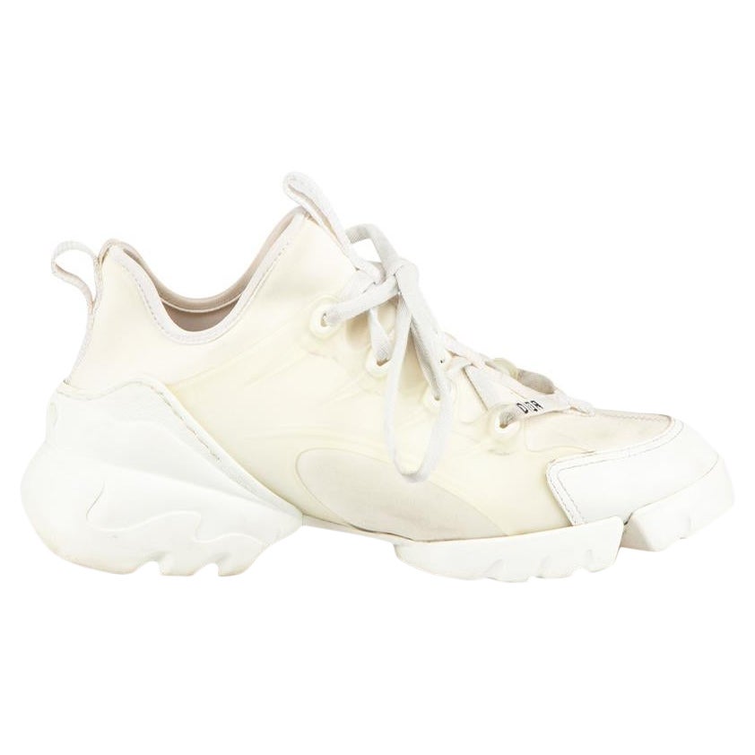 Dior White Chunky Sole D Connect Trainers Size IT 37